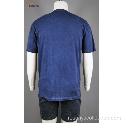 T-shirt manica corta in jersey in cotone da uomo